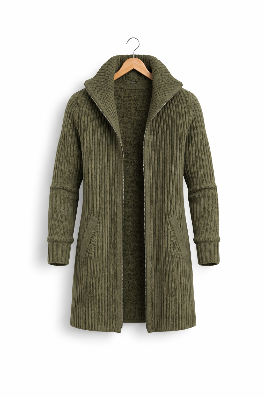 Ribbed Shawl Collar Cardigan