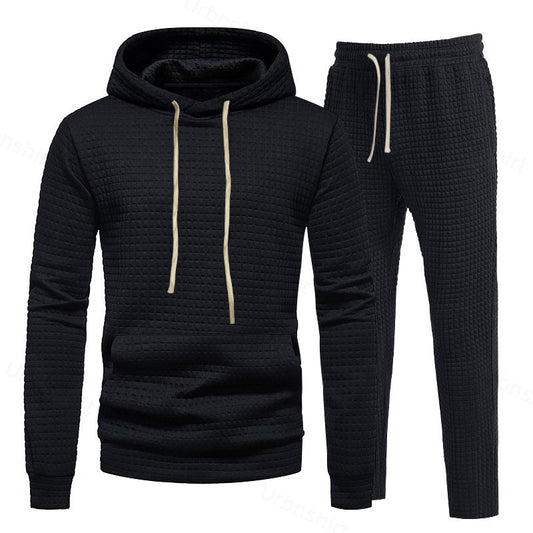 Quilted Knit Hoodie Set