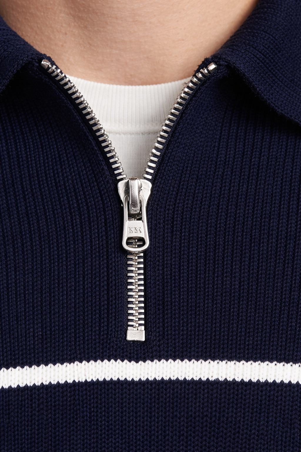 Men’s Striped Half Zip Knit Sweater