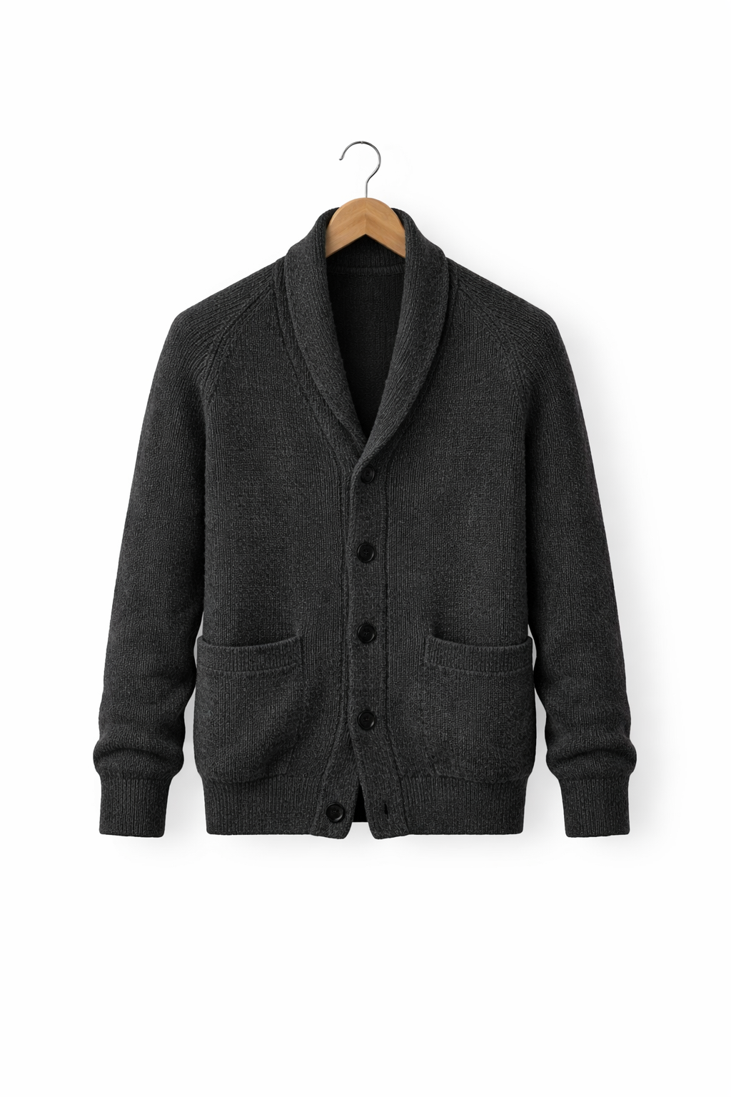 Men’s Knit Cardigan Sweater with Shawl Collar