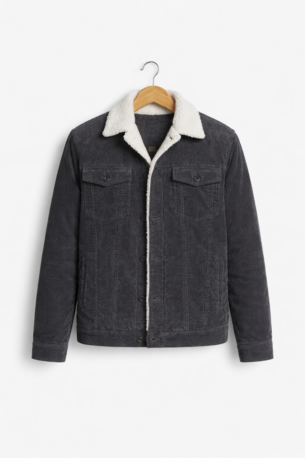 Men’s Corduroy Style Jacket with Sherpa Style Inner Lining