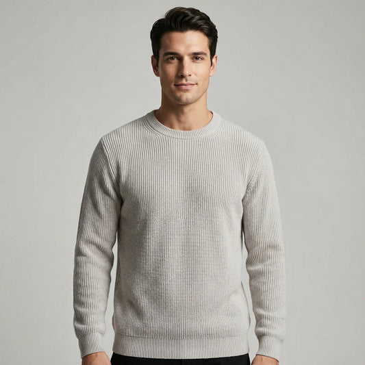 Men’s Everyday Knit Long Sleeve Sweater With Clean Structure