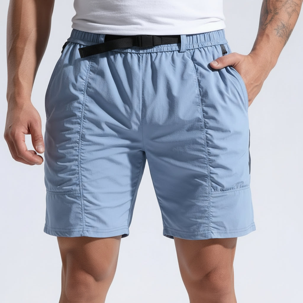 Elastic Waistband and Pockets Running Shorts