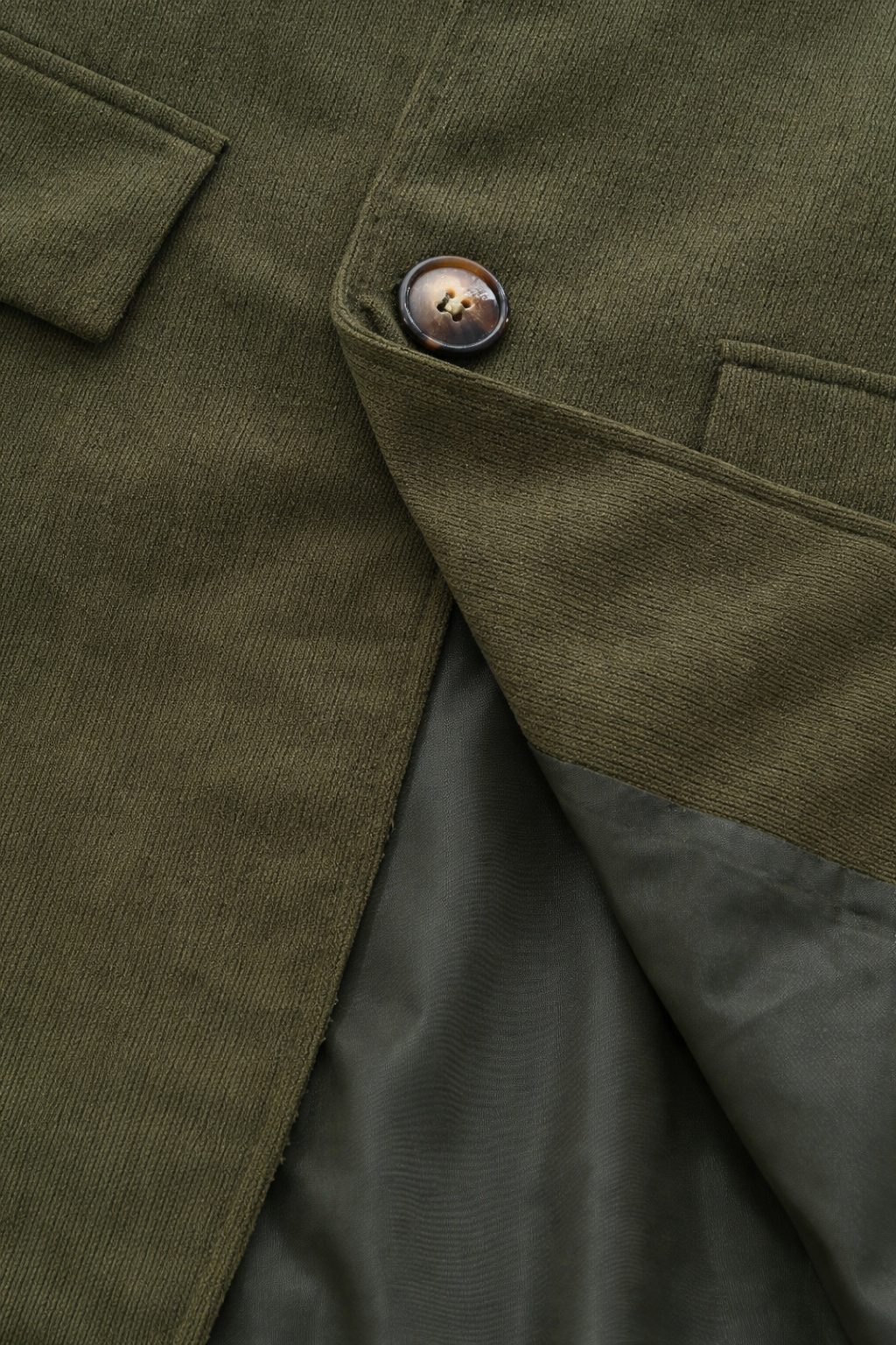 Corduroy jack met hoge kraag