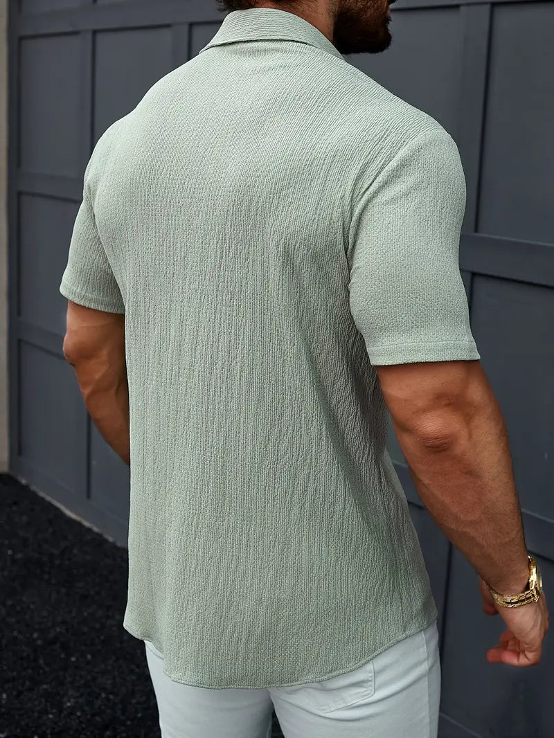 Textured Short Sleeve Shirt for Men
