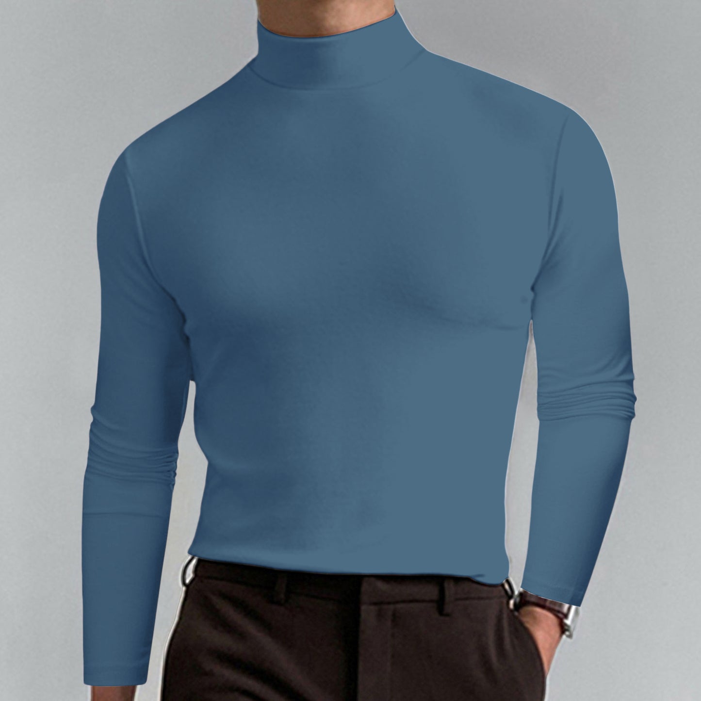 Men’s Long Sleeve Mock Neck Top