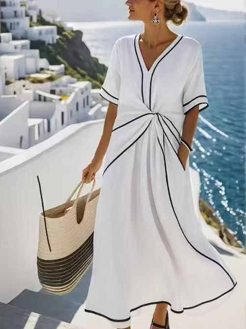 Santorini Coast Maxi Dress