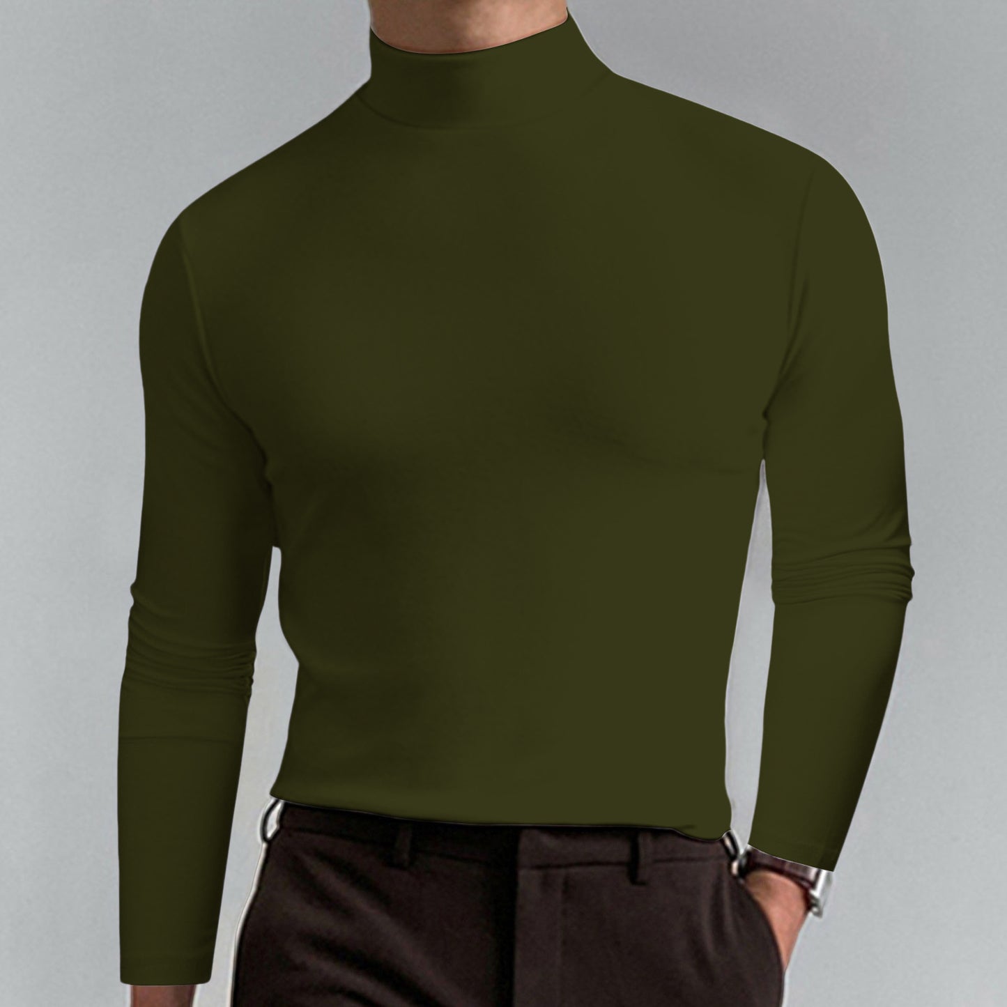 Men’s Long Sleeve Mock Neck Top