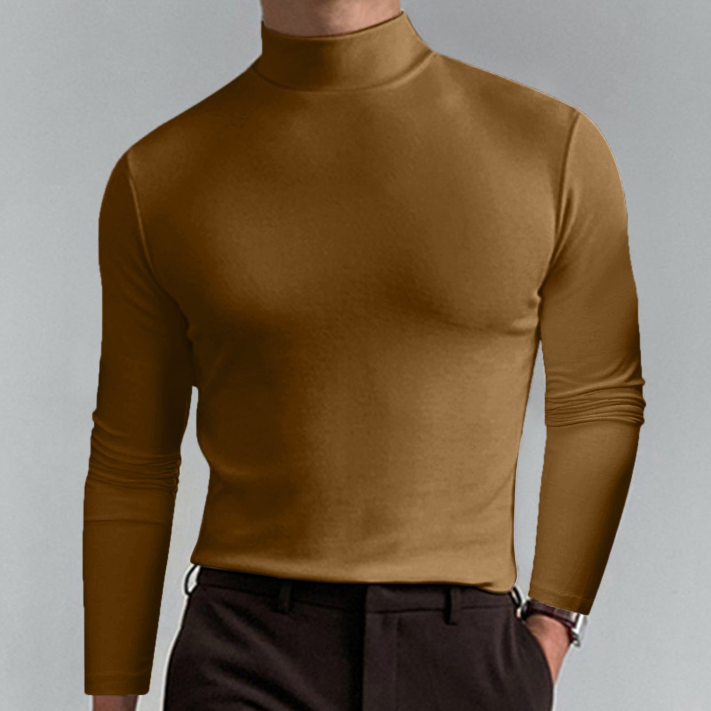Men’s Long Sleeve Mock Neck Top