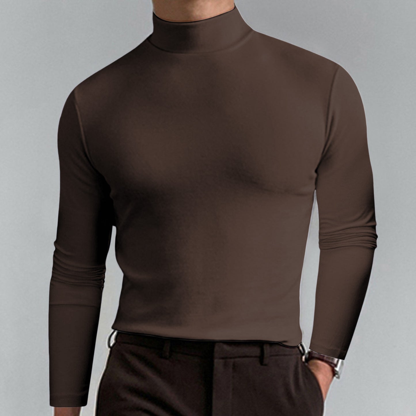 Men’s Long Sleeve Mock Neck Top