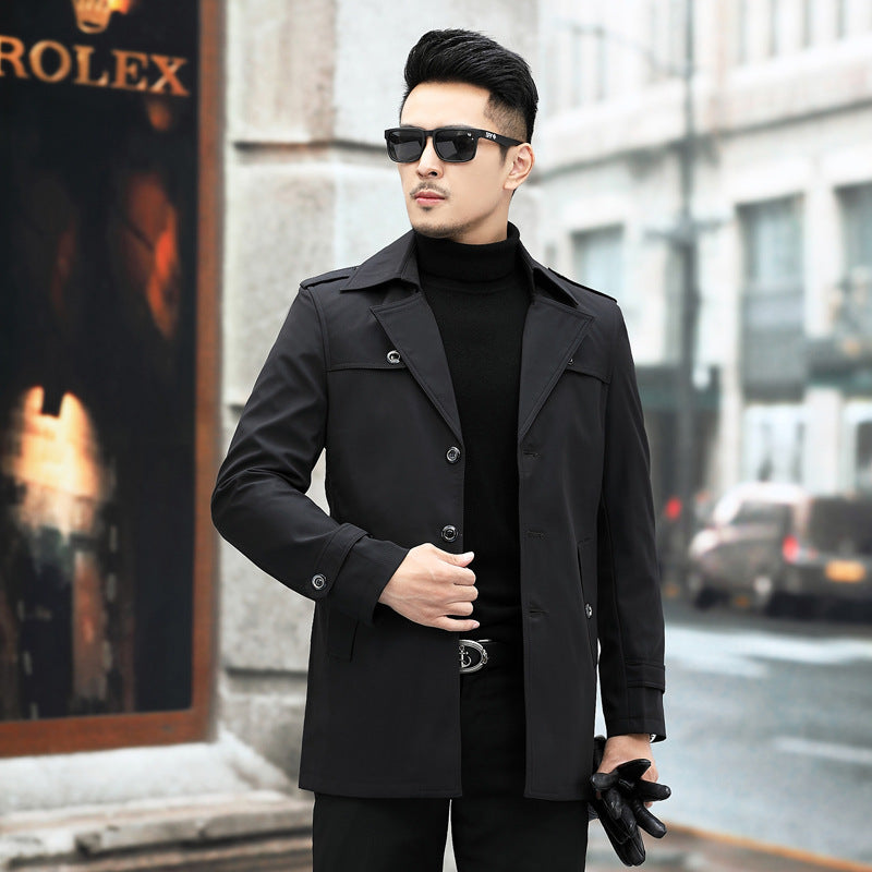 Button-Front Men’s Coat