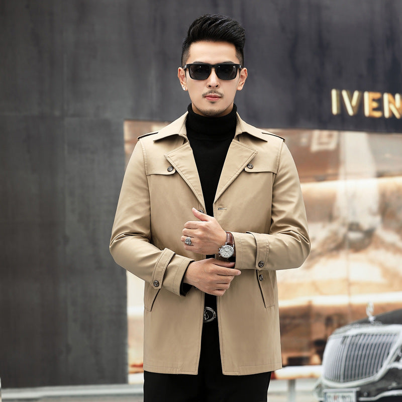 Button-Front Men’s Coat