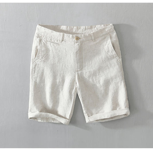 Linnen shorts met riemen