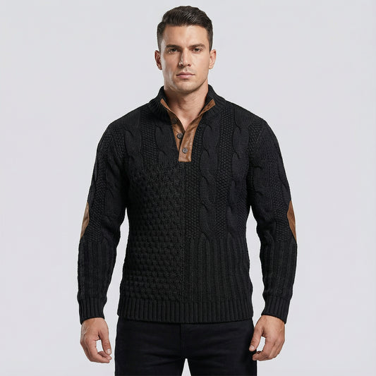 Textured Cable Knit Men’s Pullover