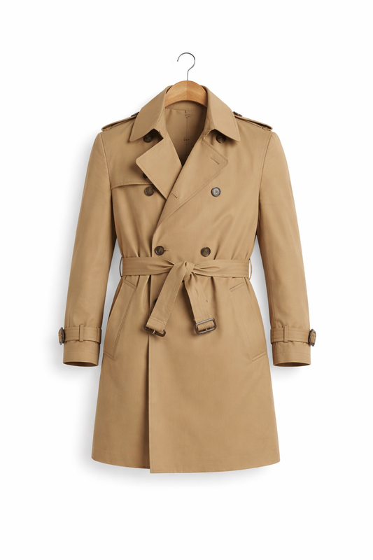 Men’s Long Belted Trench Style Coat