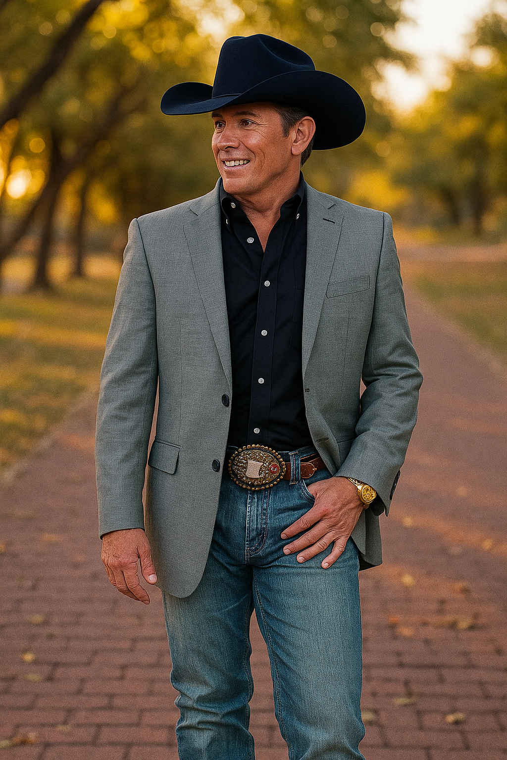 Men’s Grey Cowboy Cut Blazer Jacket