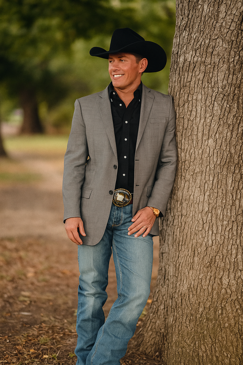 Men’s Grey Cowboy Cut Blazer Jacket