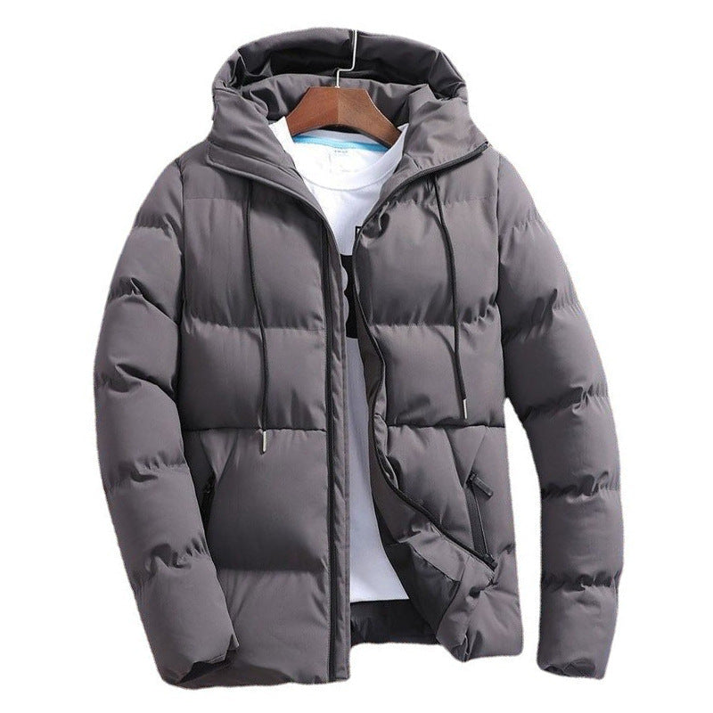 Men’s Hooded Quilted Jacket With Padded Panels