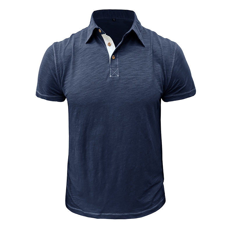 Men’s Short Sleeve Knit Collared Shirt