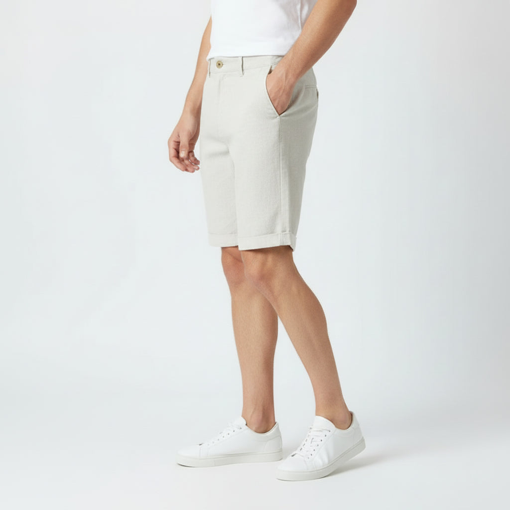 Men's Belt Loop Linen Shorts