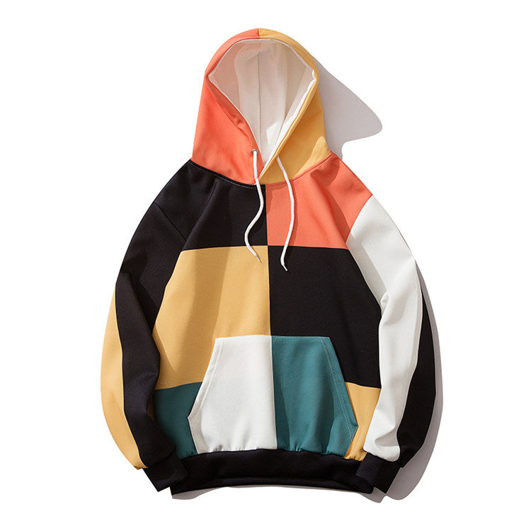 Men’s Patchwork Color Block Hoodie