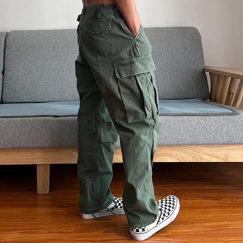 Men’s Cargo Pants With Straight Fit Utility Pockets And Structured Design