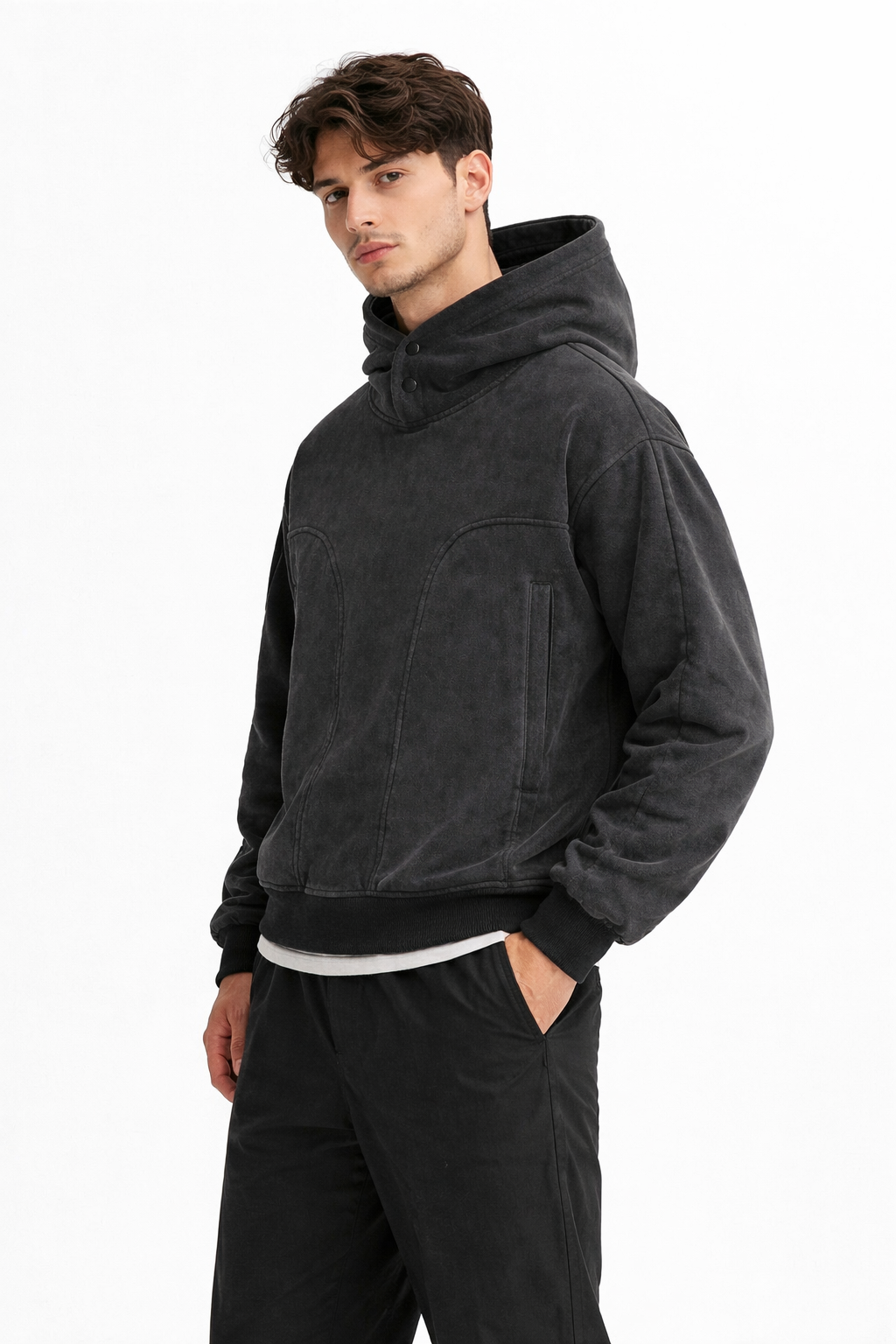 Face-button Hoodie