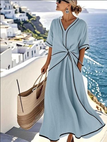 Santorini Coast Maxi Dress
