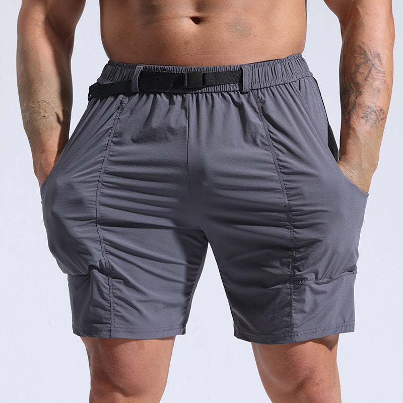 Elastic Waistband and Pockets Running Shorts