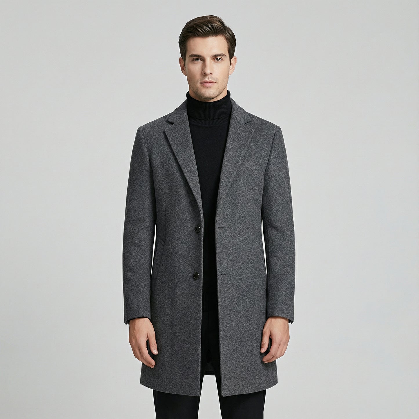 Structured Knit Button Coat