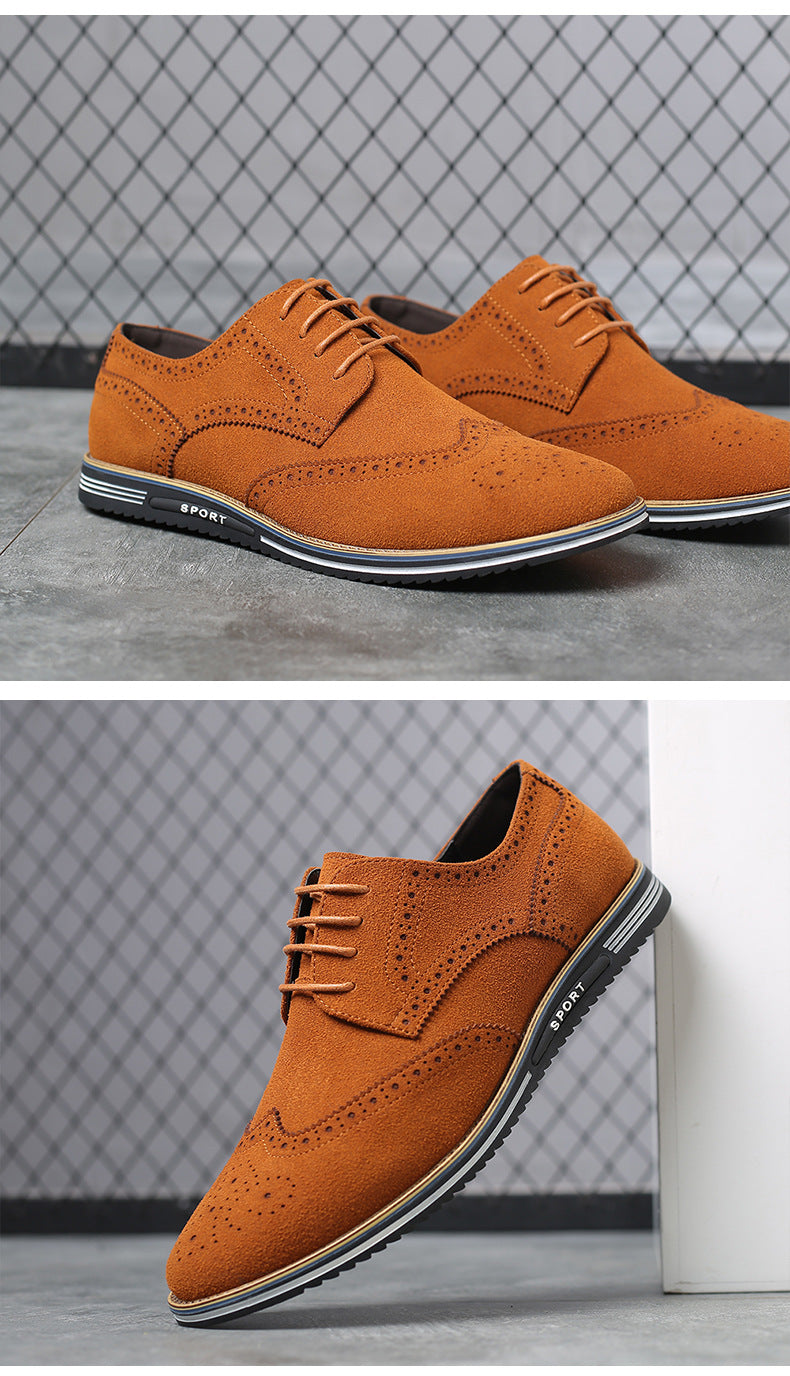 Men’s Suede- Sport Style Wingtip Oxford