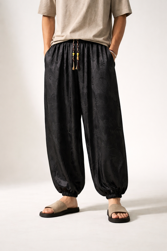 Men’s Patterned Home Lounge Pants with Drawstring Waist