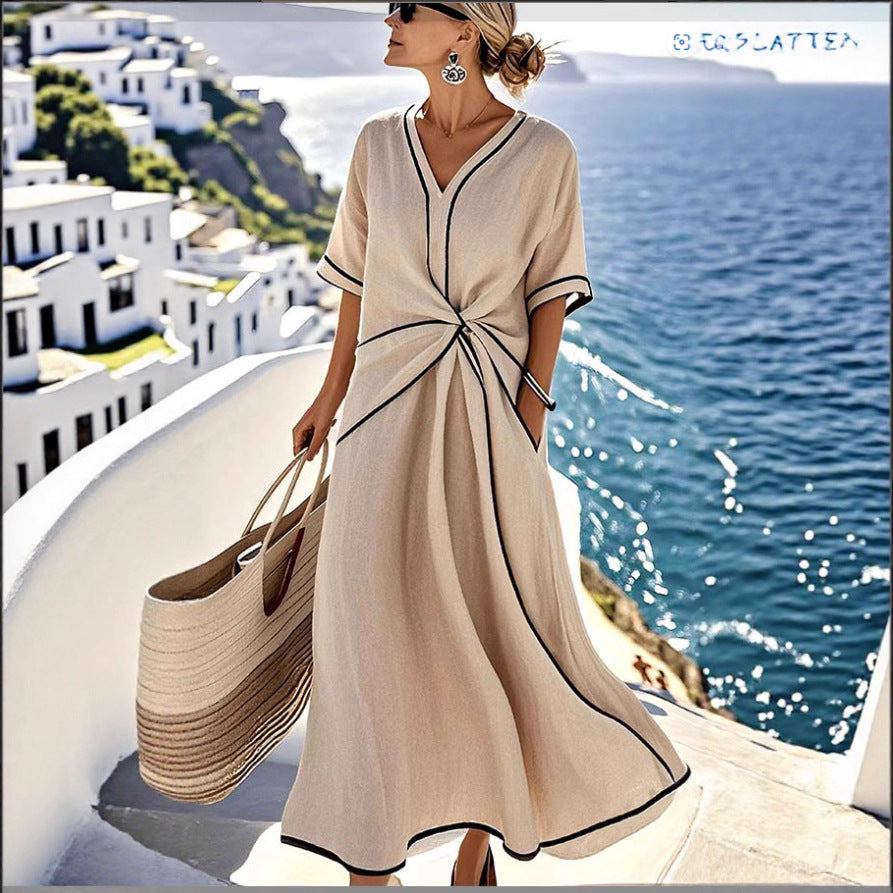 Santorini Coast Maxi Dress