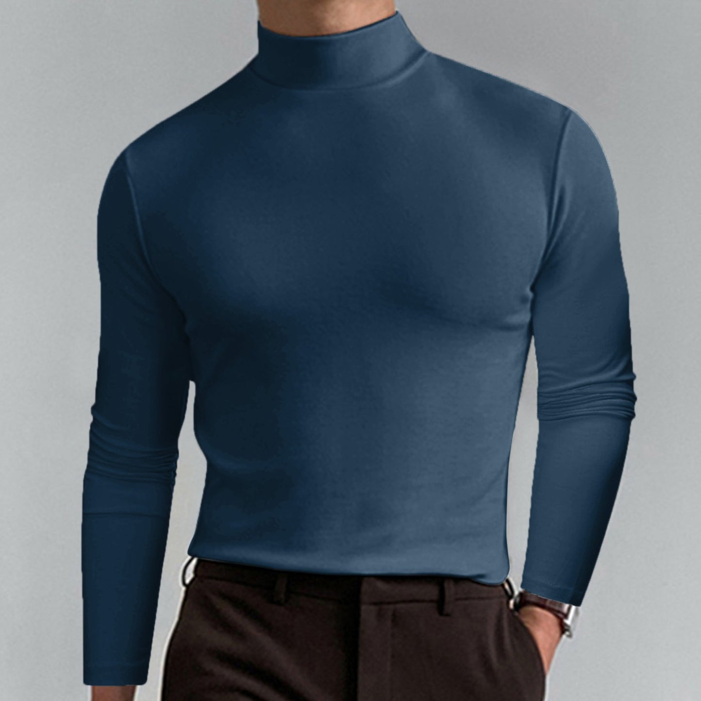 Men’s Long Sleeve Mock Neck Top