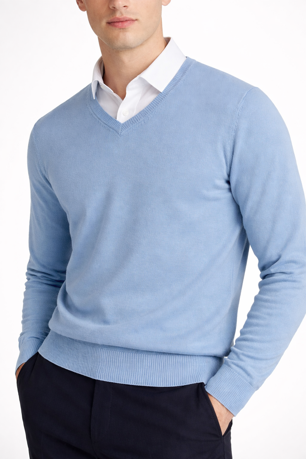 Men’s V-Neck Fine Knit Shirt