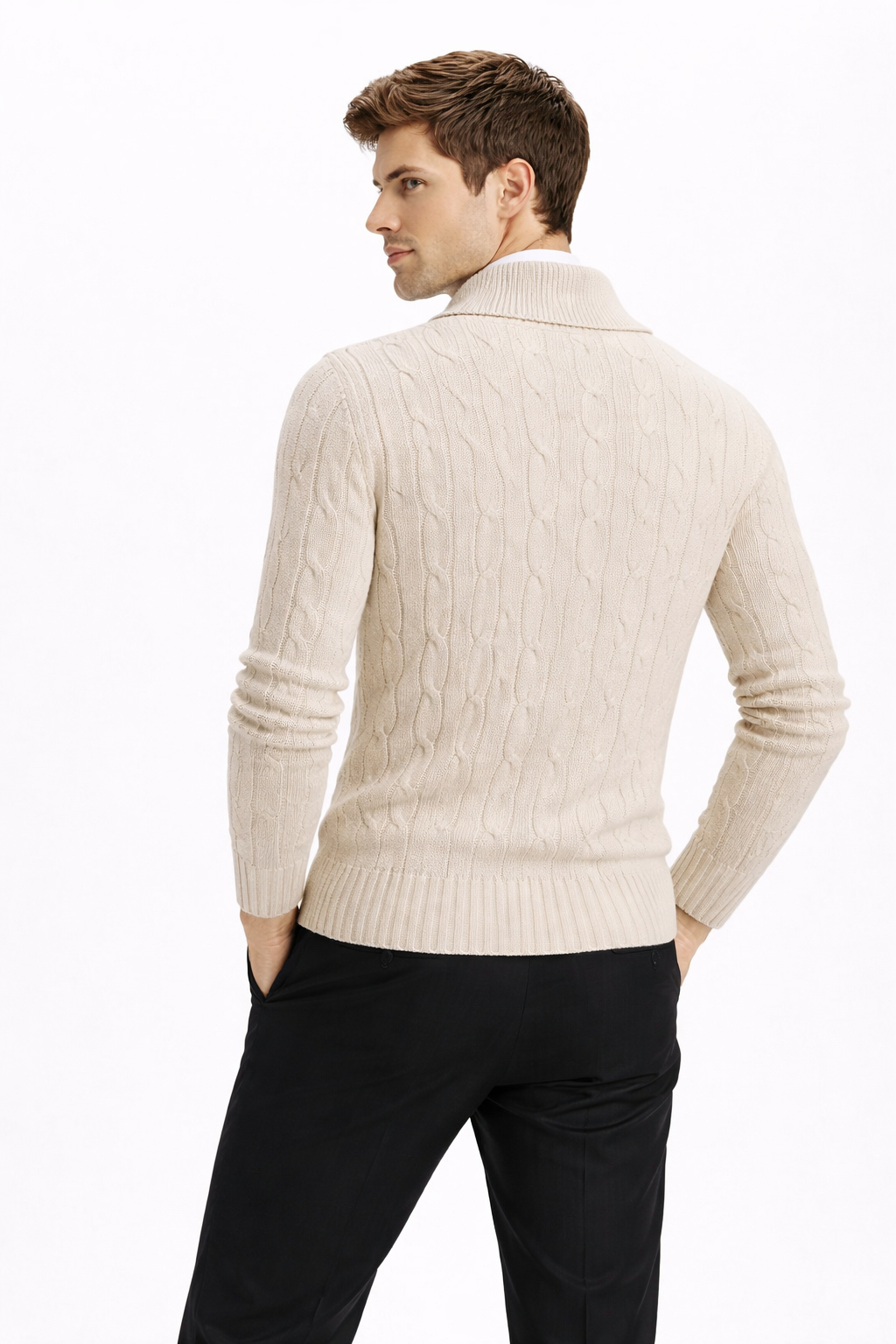 Men’s Cable Knit Button Cardigan