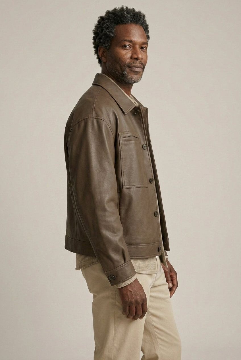 Mason Faux Leather Chore Jacket