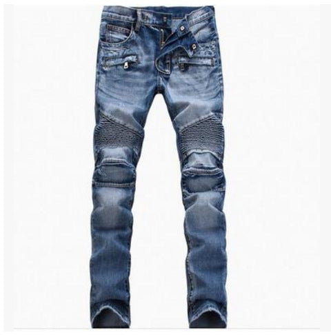 Rugged Street Biker Slim Jeans