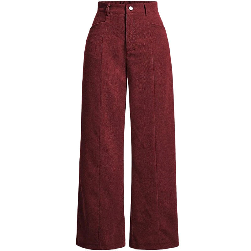 Aurelia Ribfluwelen Broek met Wijde Pijpen