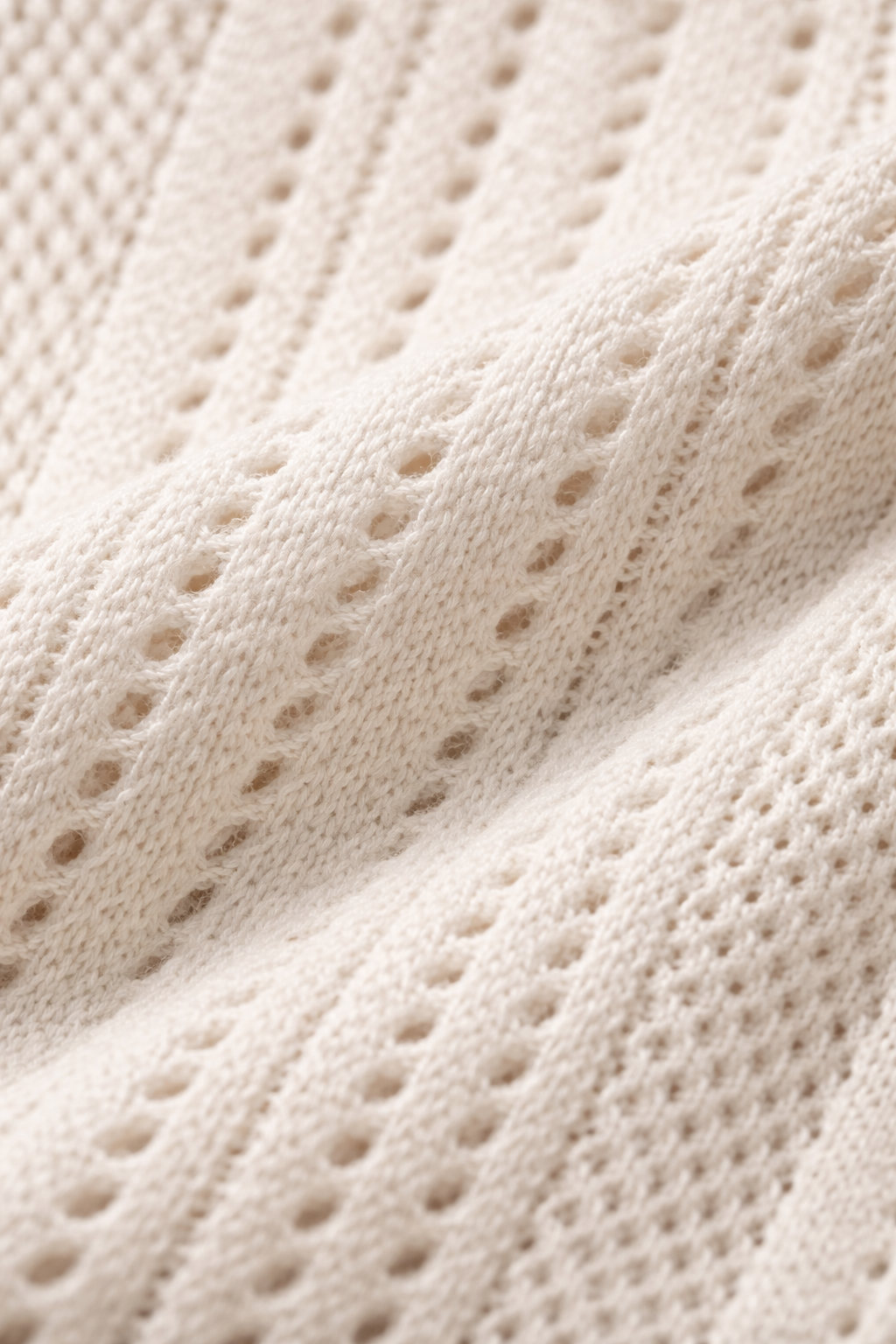 Ivory Strand Open-Knit Button Shirt