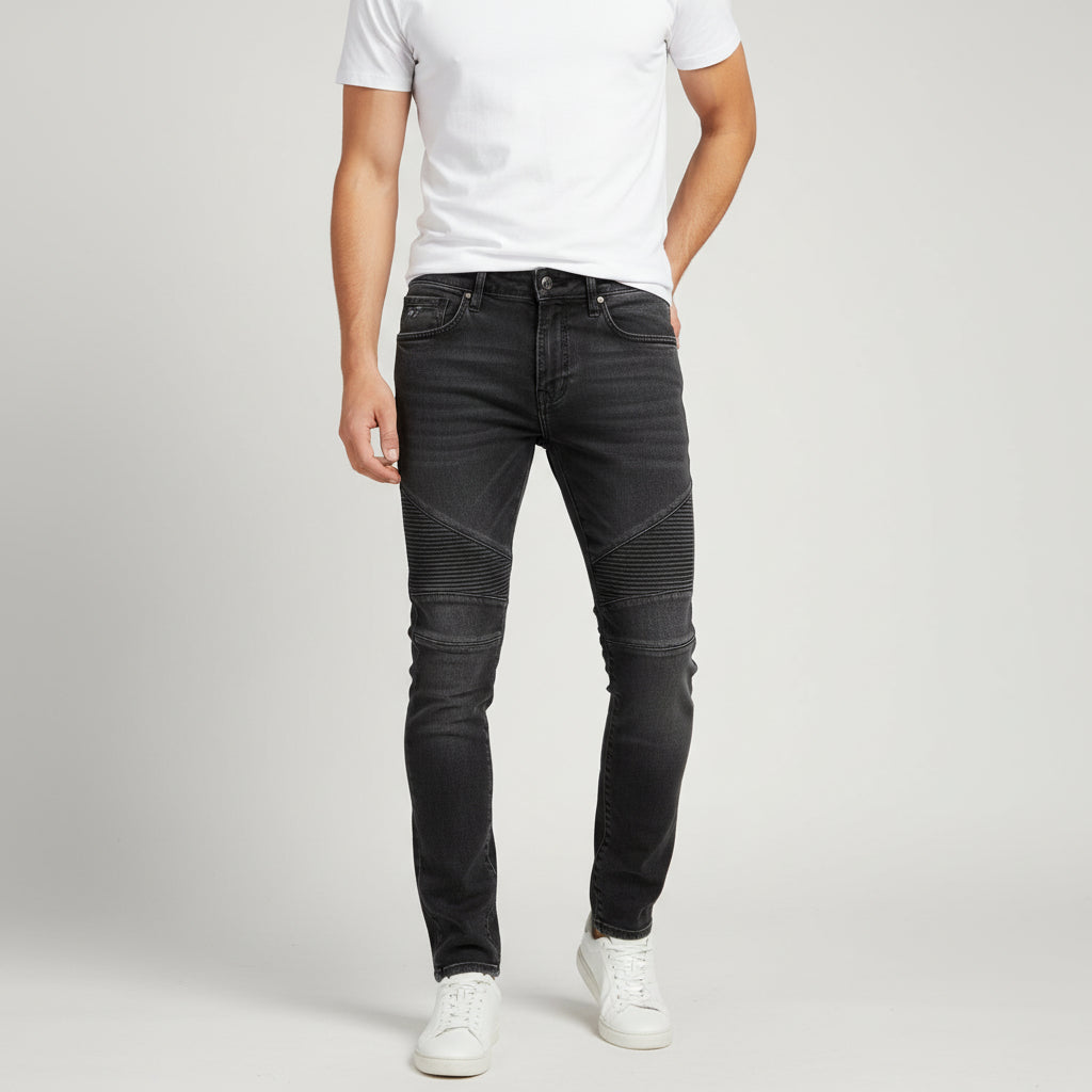 Rugged Street Biker Slim Jeans