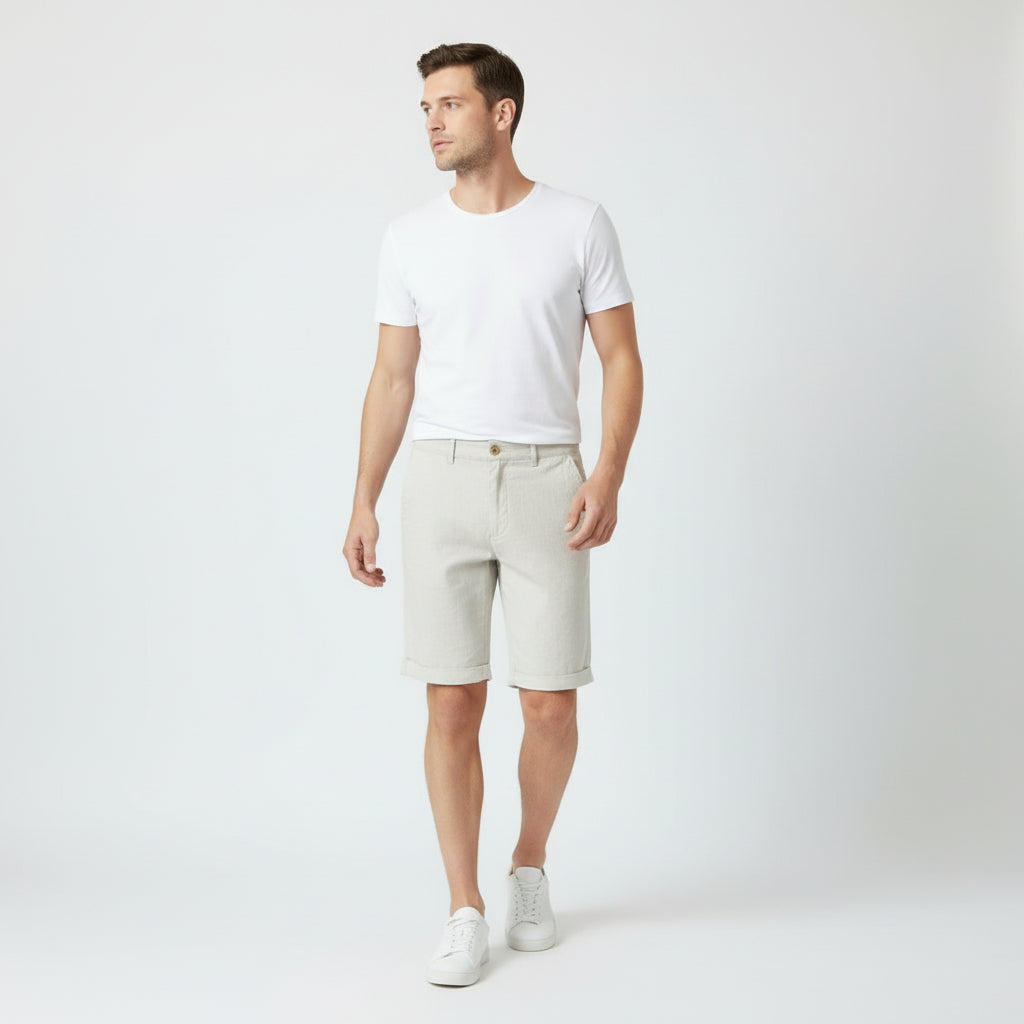 Men's Belt Loop Linen Shorts