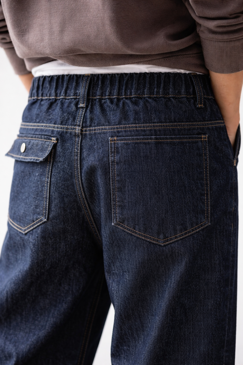 Indigo Pleated Relaxed Denim Pant