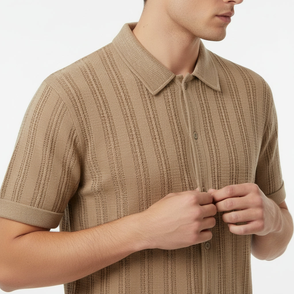Button Front Knit Shirt