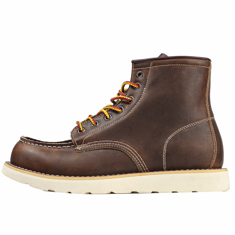 Men’s Leather Moc Toe Work Boots