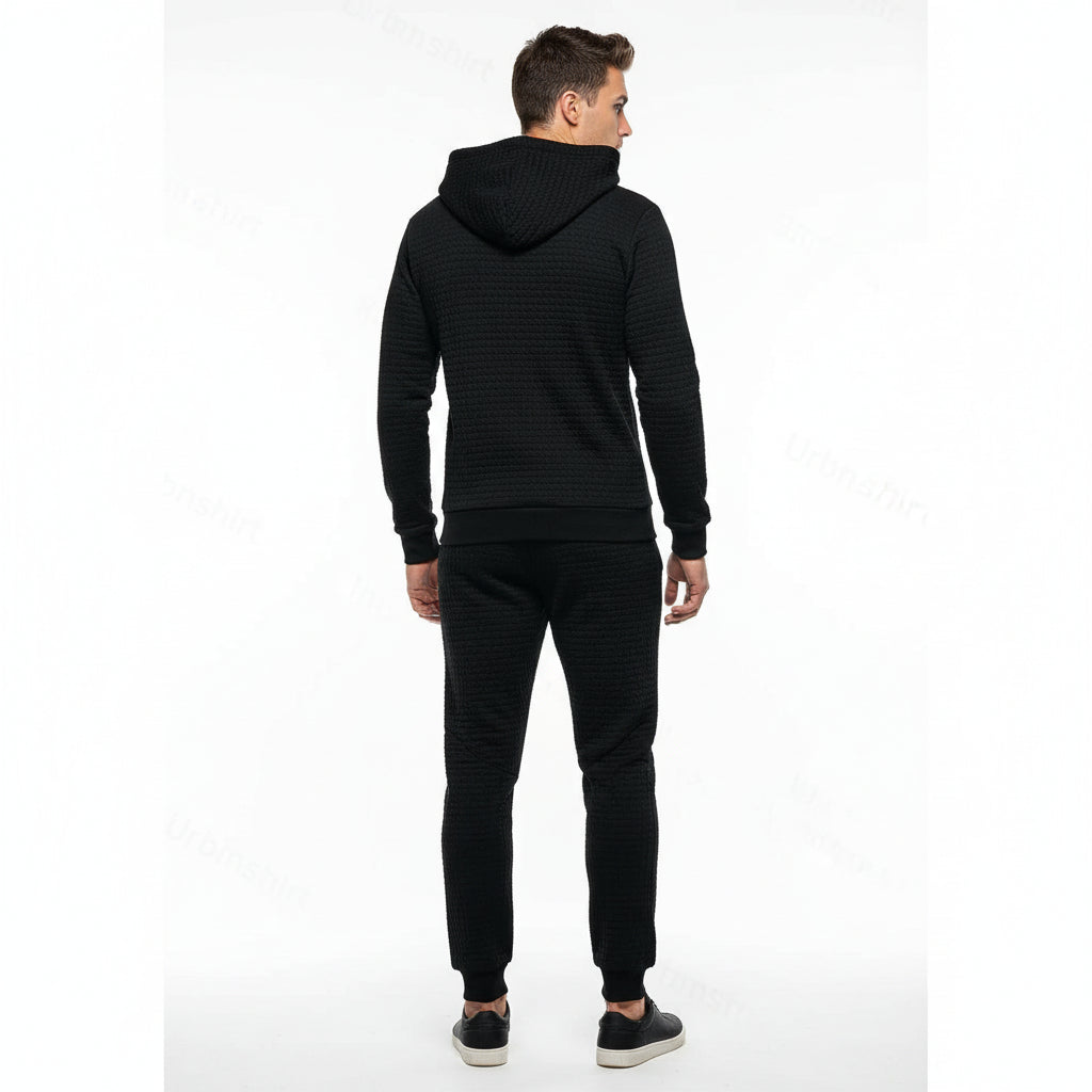 Quilted Knit Hoodie Set