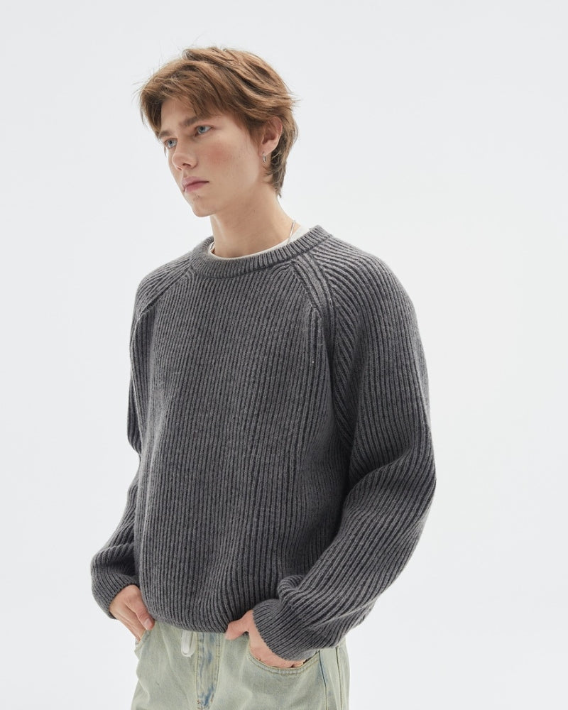 Raglan Rib Knit Crew