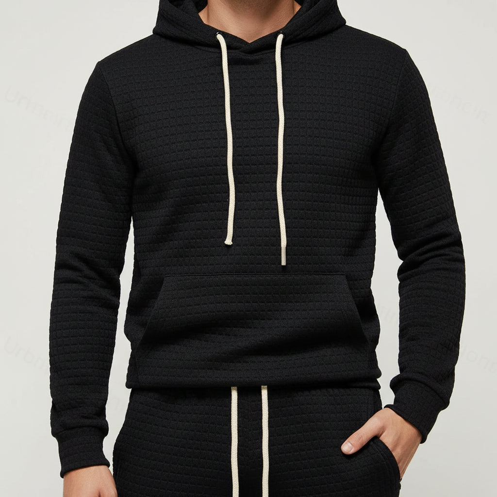 Quilted Knit Hoodie Set