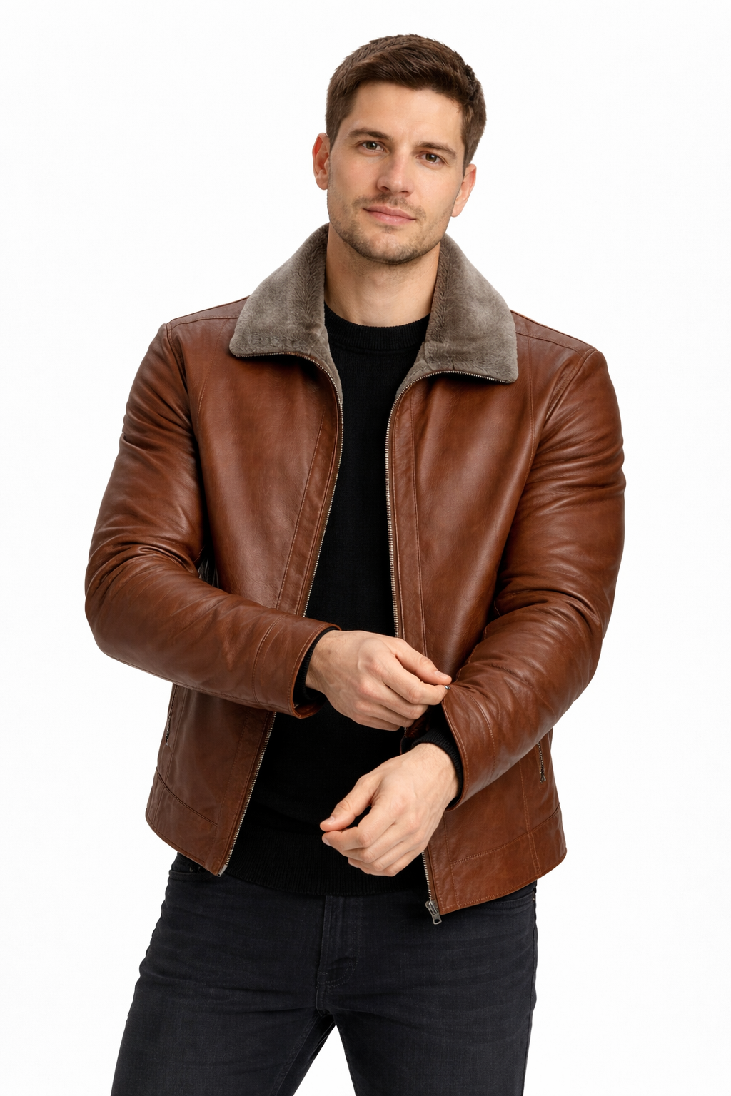 Men’s Faux Jacket With Fleece Interior