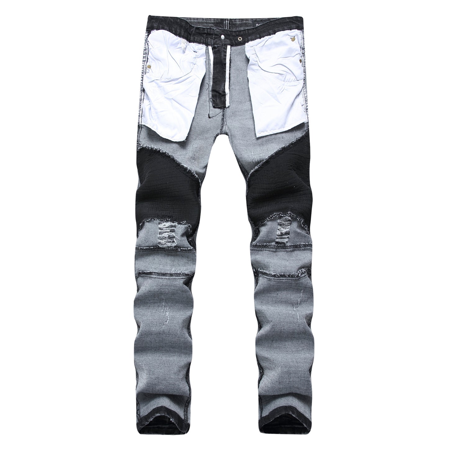 Rugged Street Biker Slim Jeans